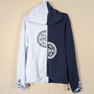 Microsoft Yin and Yang Zip up Hoodie Navy White Unisex US L Promotional